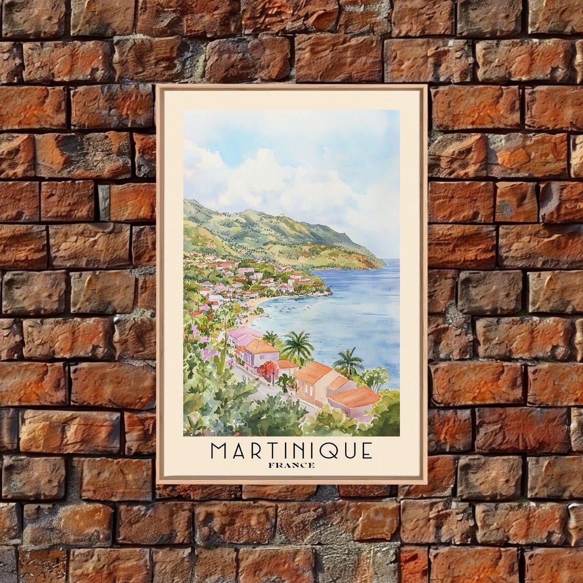 Martinique France Watercolor Print Vacation Gift France Wall Art Vacation Wall Art Vacatation Beach Decor Beach Or Lakehouse Art - Image 4