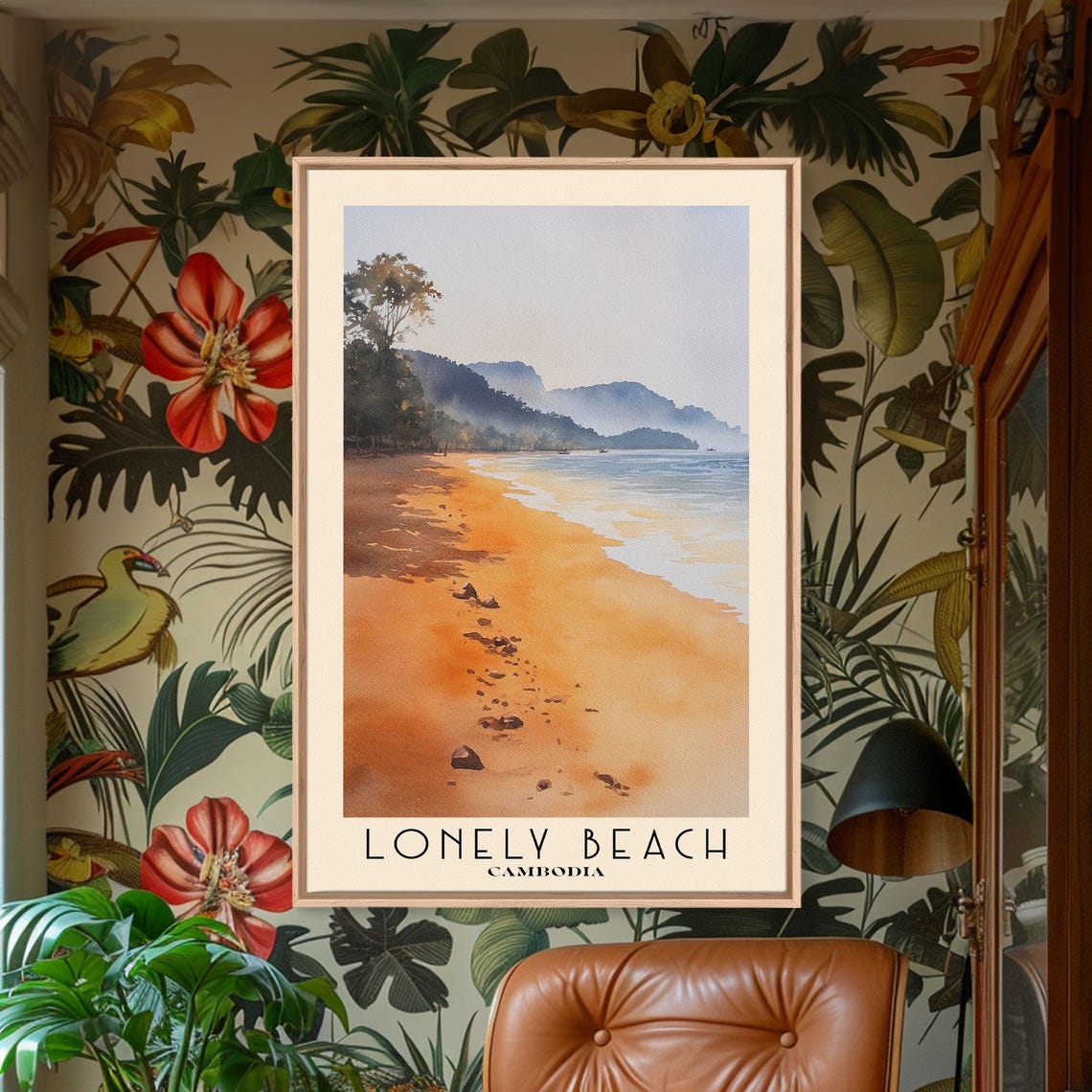 Lonely Beach Cambodia Golden Sand Jungle Coast Morning Light Poster - Image 2