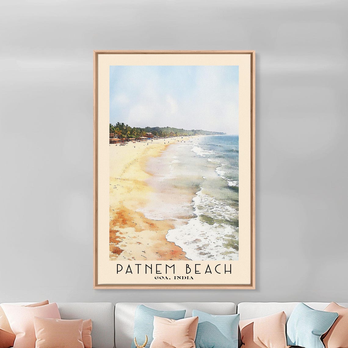 Patnem Beach Goa India Golden Shore Palms Beach Shack Surf Poster - Image 3