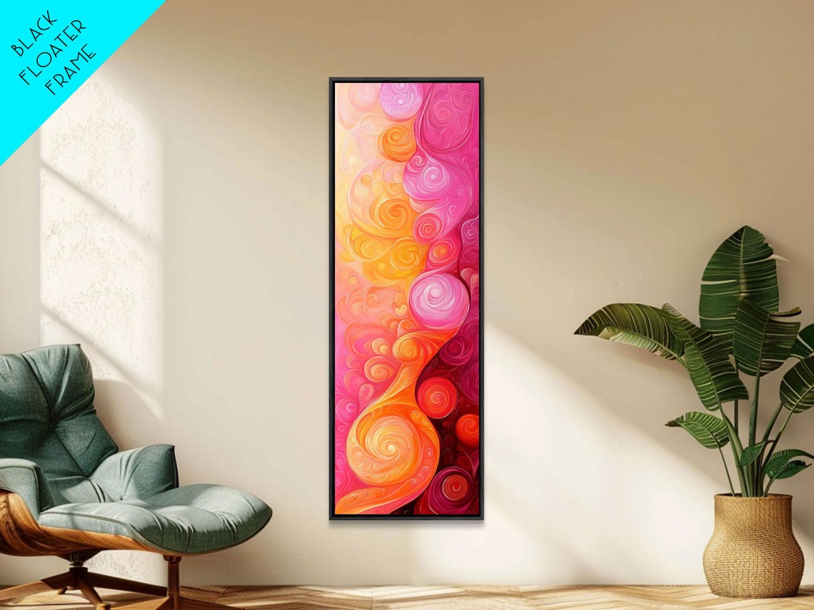 Pastel Pink Orange Swirl Abstract Art Soft Candy Colors Poster - Image 3