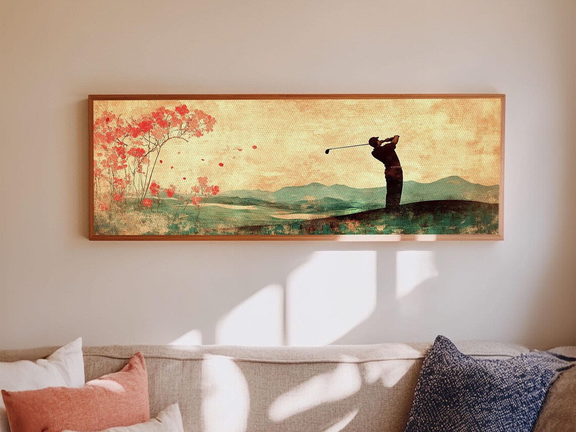 Golf Swing Elegance, Rustic Golf Art Print for Him - Image 5