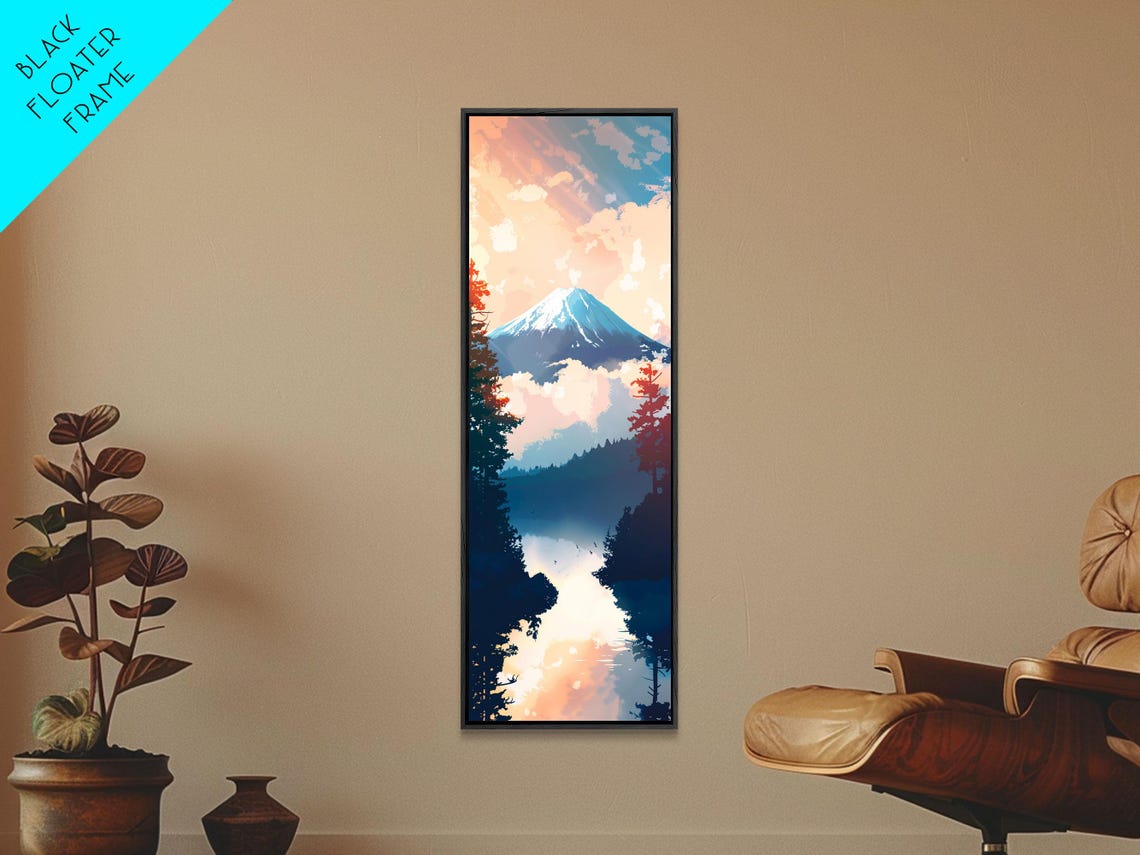 Mount Fuji Above Clouds With Lake Reflection At Sunrise Travel Poster - Image 4