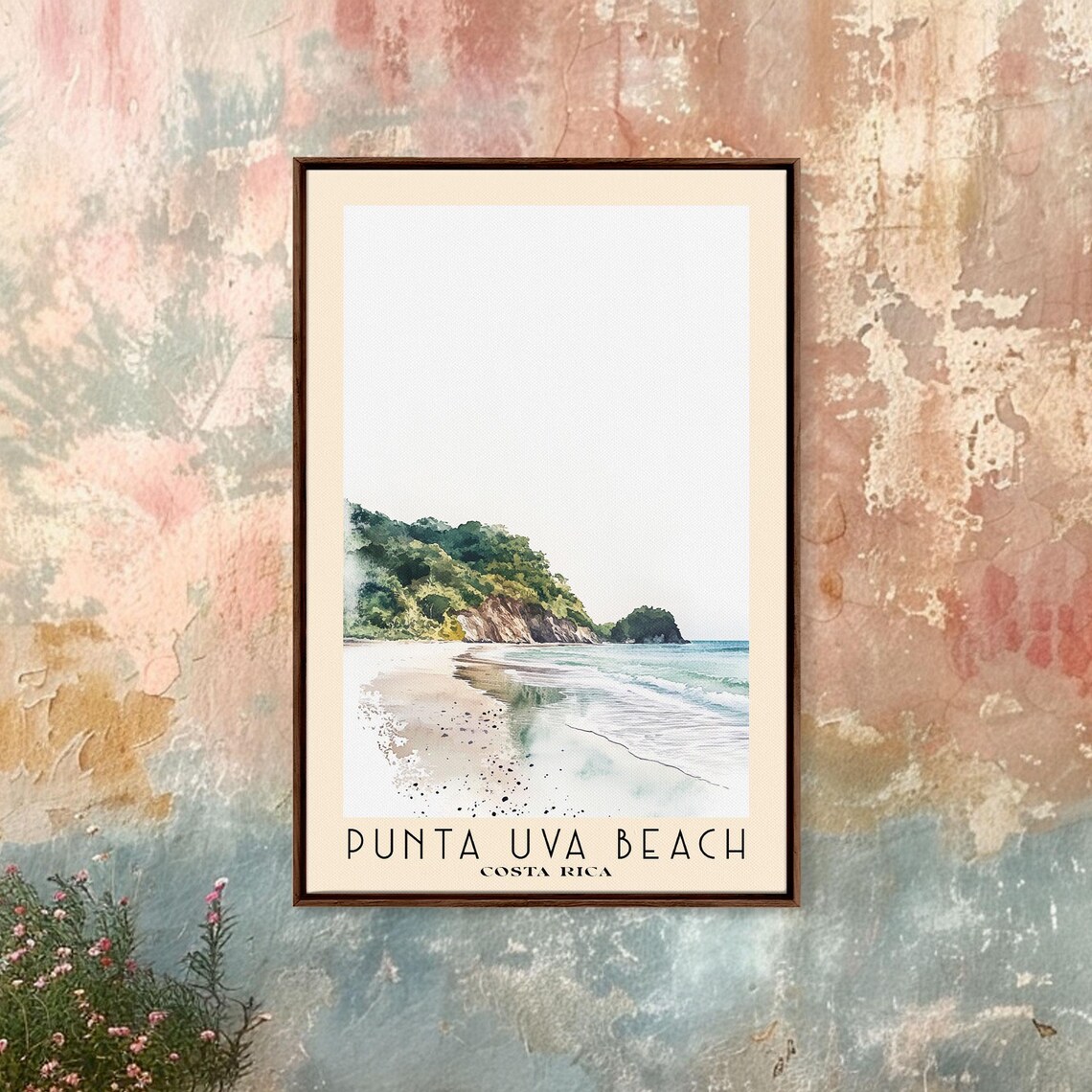 Punta Uva Beach Costa Rica Pale Minimal Beach Green Headland Sea Island Poster
