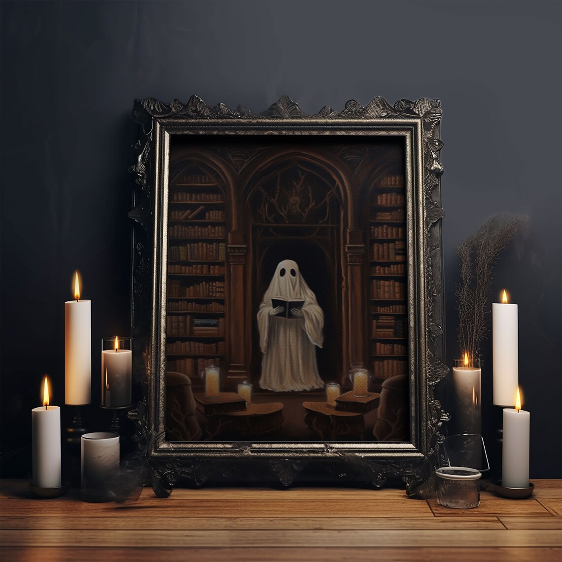 The Ghost Of The Library, Halloween Ghost Art - Image 4