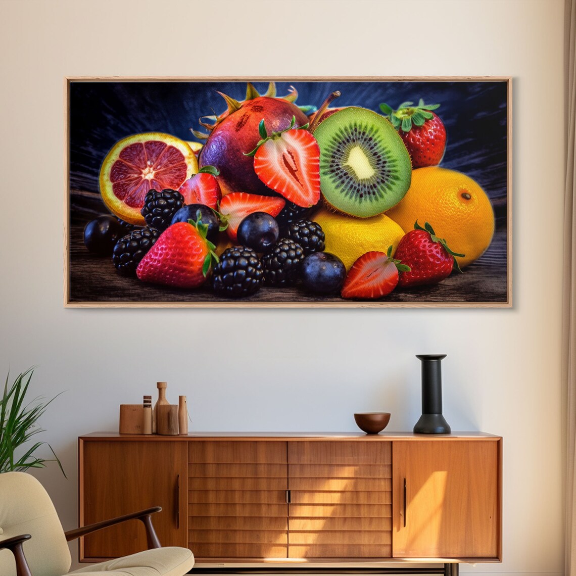 Fruits and Berries Kitchen Wall Art Print, Panoramic