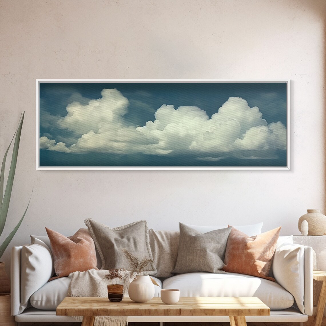 Clouds on a Blue Sky, Large Panoramic Art Print