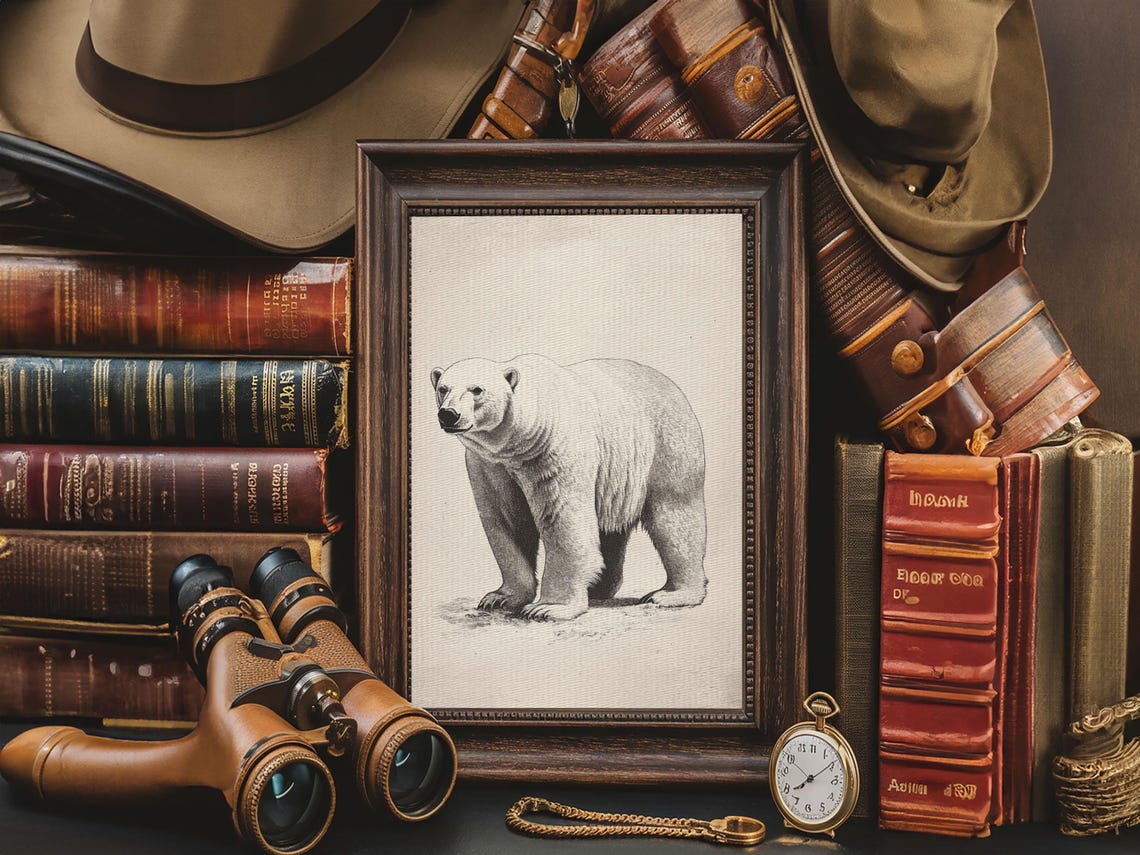 Polar Bear Standing Sketch Minimalist Arctic Animal Wall Poster - Image 6