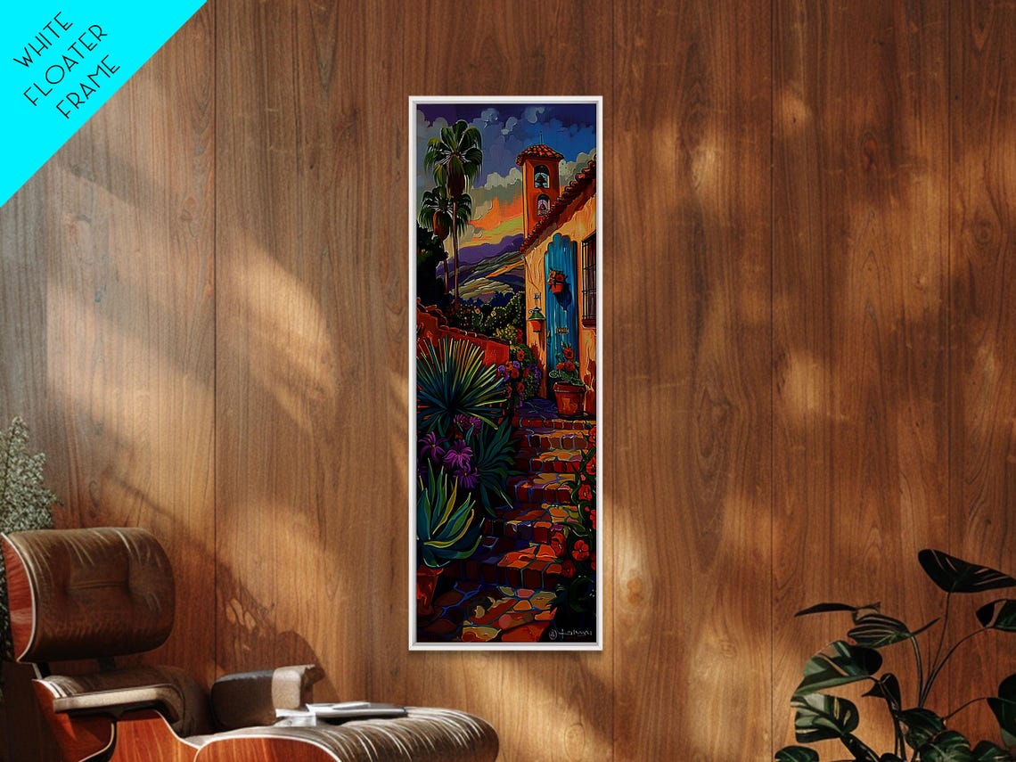 Tuscan Villa Stone Steps Bell Tower Sunset Alley Garden View Poster - Image 5