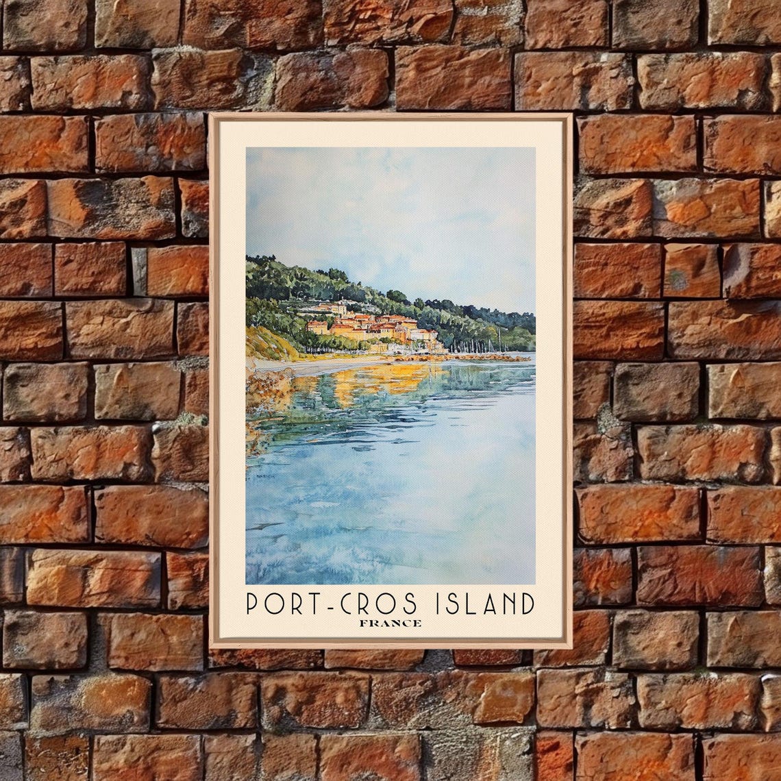 Port Cros Island France Watercolor Beach Print Vacation Gift France Wall Art Beach Painting Beach Decor Beach Painting - Image 4