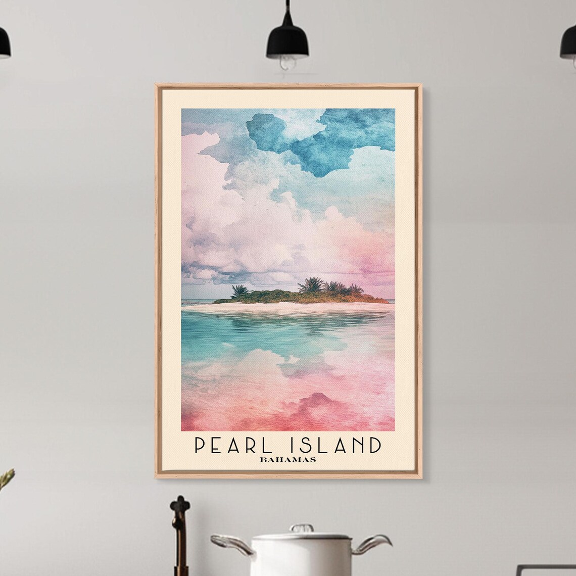 Pearl Island Bahamas Palm Cay Pastel Sky Turquoise Water View Poster - Image 6