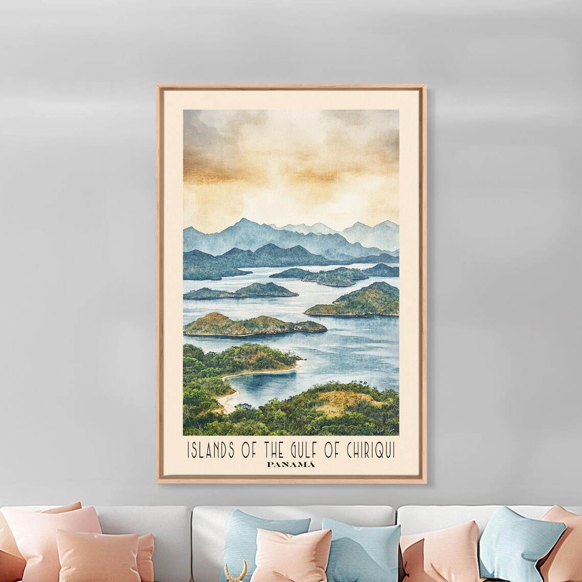 Islands Of The Gulf Of Chiriqui Watercolor Poster - Image 3