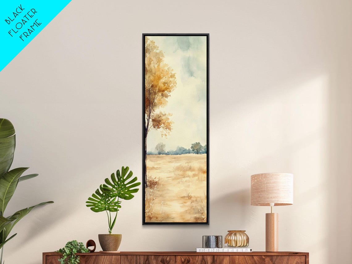 Golden Oak Tree Autumn Landscape Watercolor Nature Scene Poster - Image 5