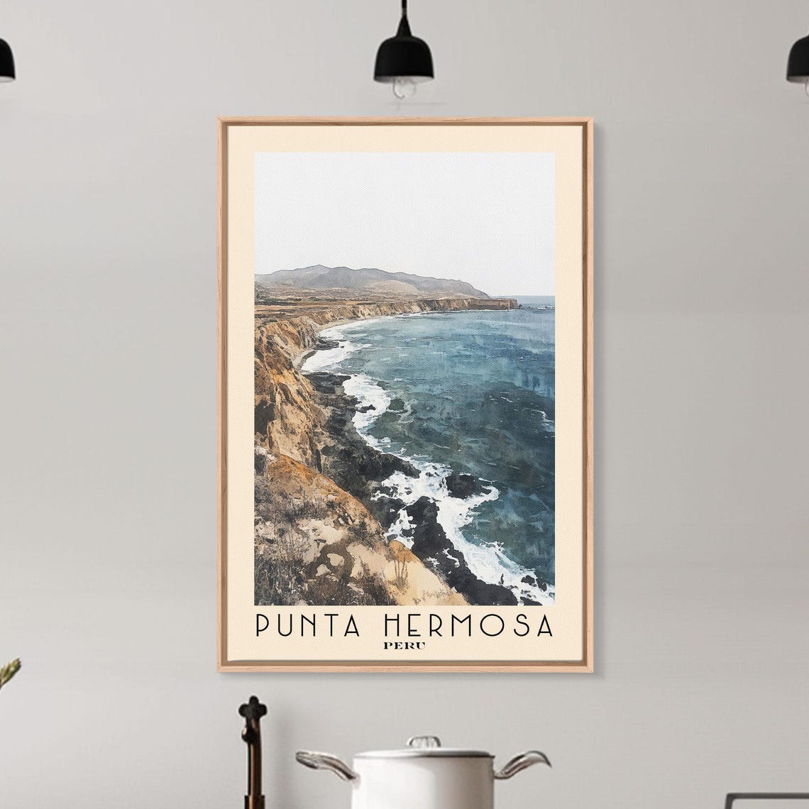 Punta Hermosa Peru Dramatic Rocky Cliffs Crashing Surf Travel Poster - Image 6