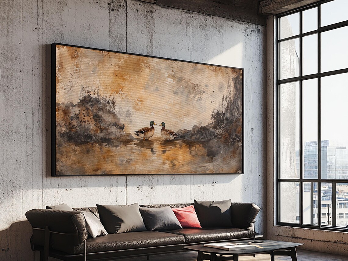 Vintage Mallard Duck Oil Painting, Rustic Farmhouse Art Print - Image 5