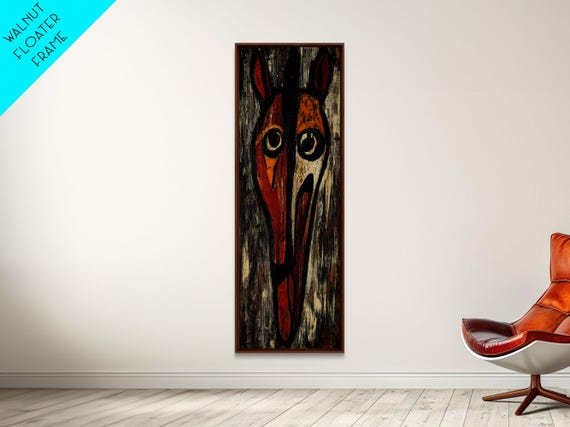 Print Chicano Art Rustic Wall Decor Dark Folk Art Afrocentric Wall Art Vintage Painting Original Tall Skinny Art Gift Idea