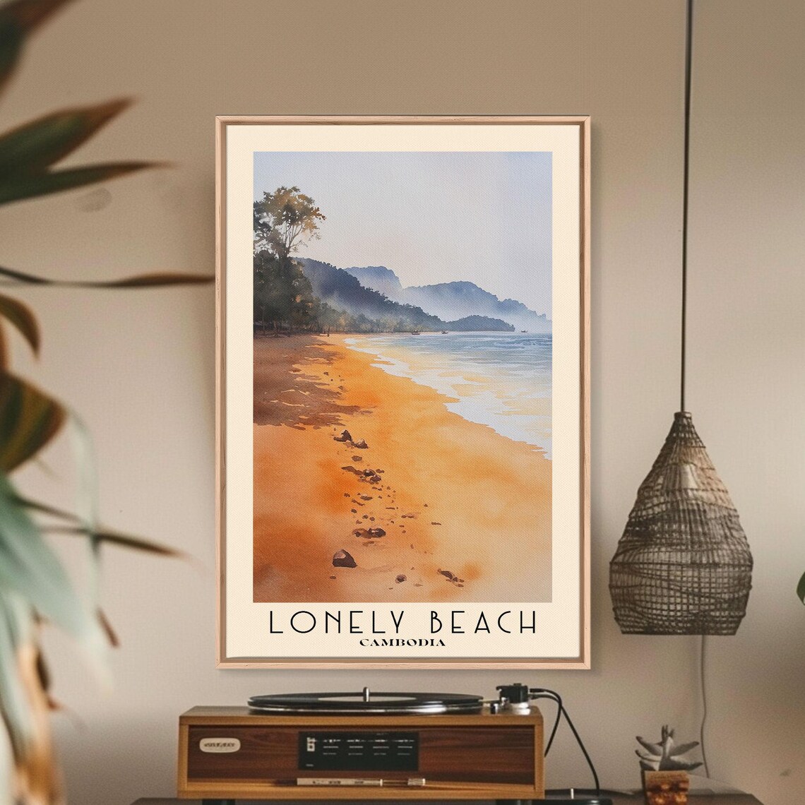 Lonely Beach Cambodia Golden Sand Jungle Coast Morning Light Poster