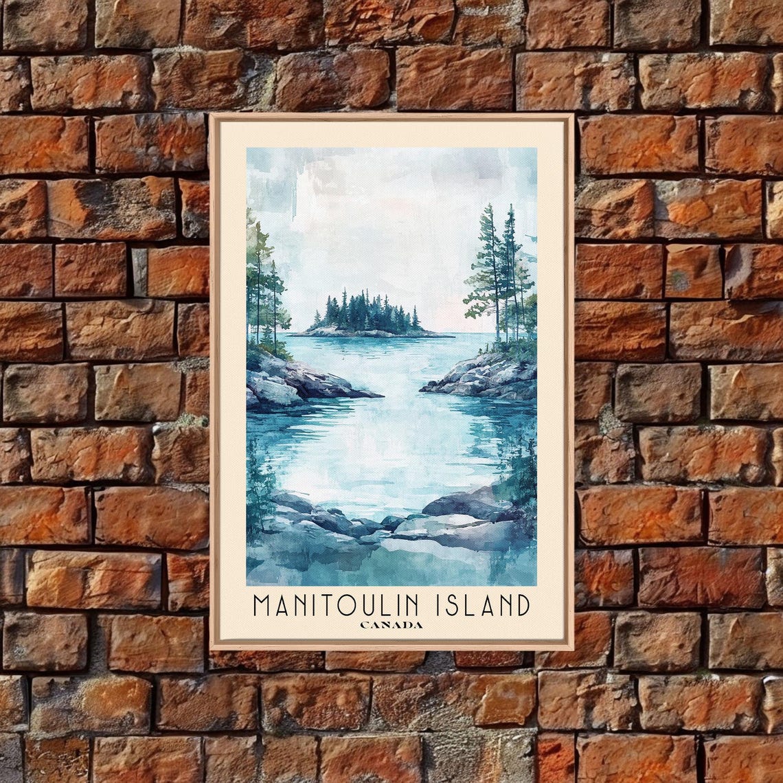 Manitoulin Island Canada Watercolor Beach Print Vacation Gift Canada Wall Art Framed Print Framed Beach Painting - Image 6