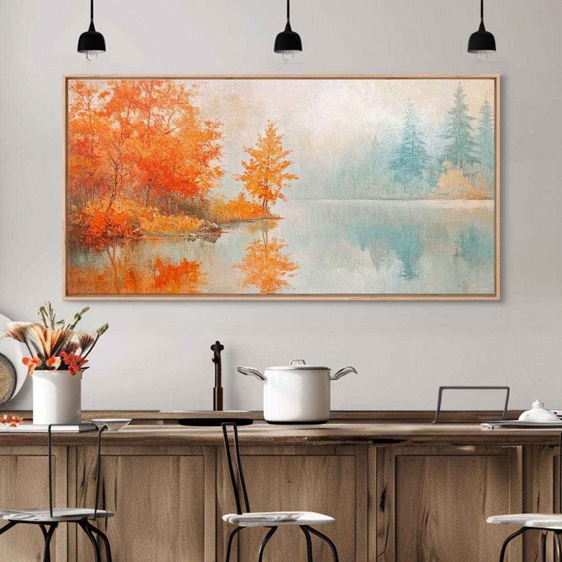 Mid Century Modern Christmas Living Room Tree Snowy View Wall Poster - Image 6