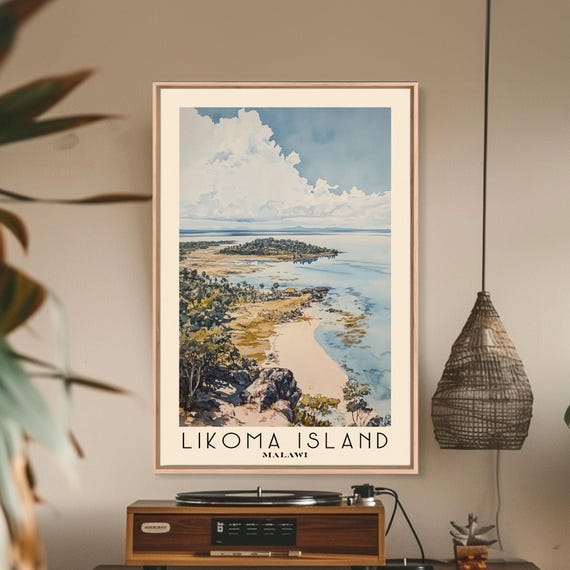 Likoma Island Malawi Watercolor Print Vacation Gift Malawi Wall Art Vacation Wall Art Vacatation Beach Decor Beach Or Lakehouse Art