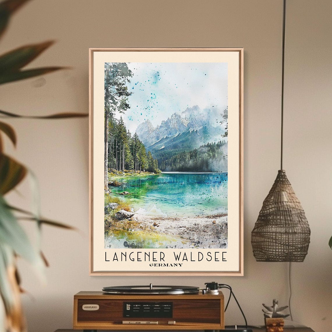 Langener Waldsee Germany Alpine Lake Pine Forest Mountain View Poster