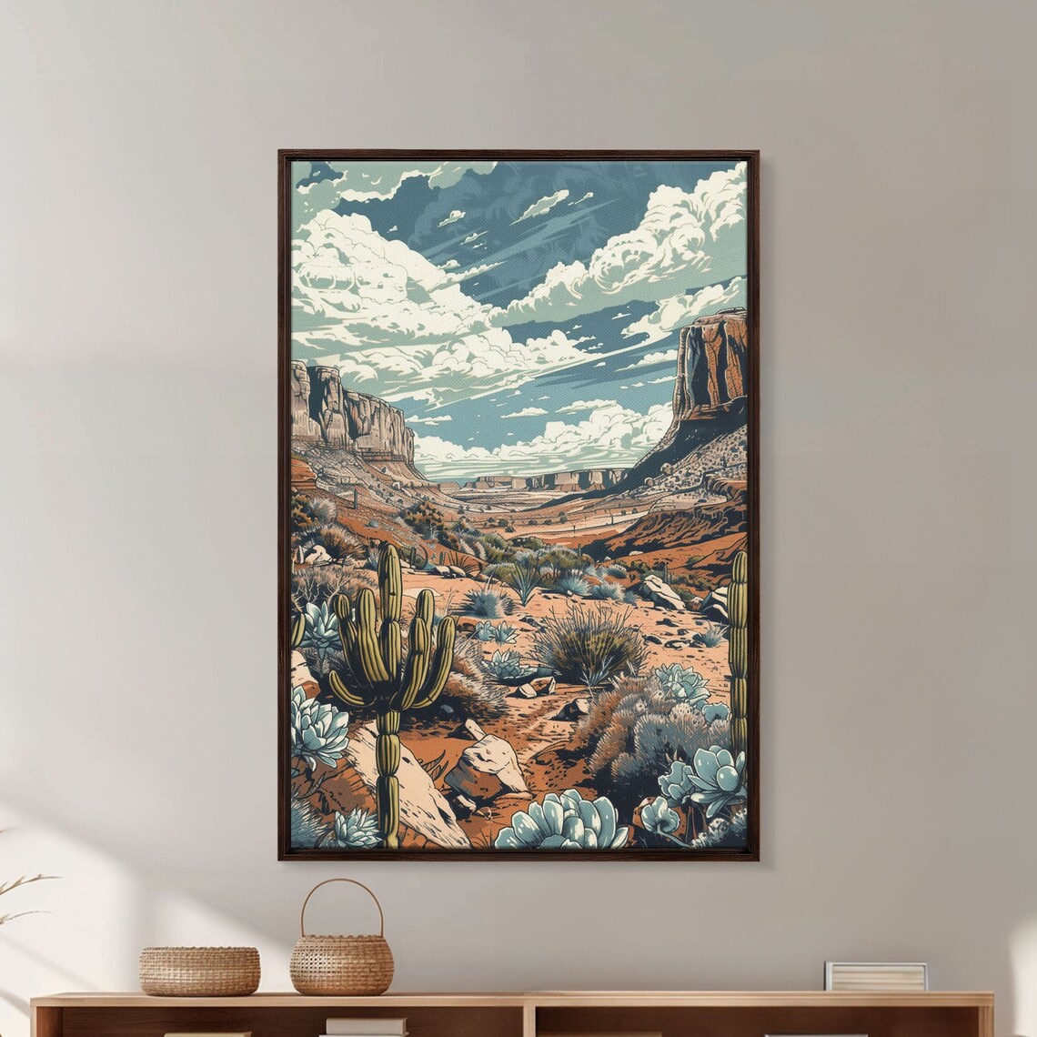 Vintage Western Desert Landscape, Southwest Art Print - Image 5