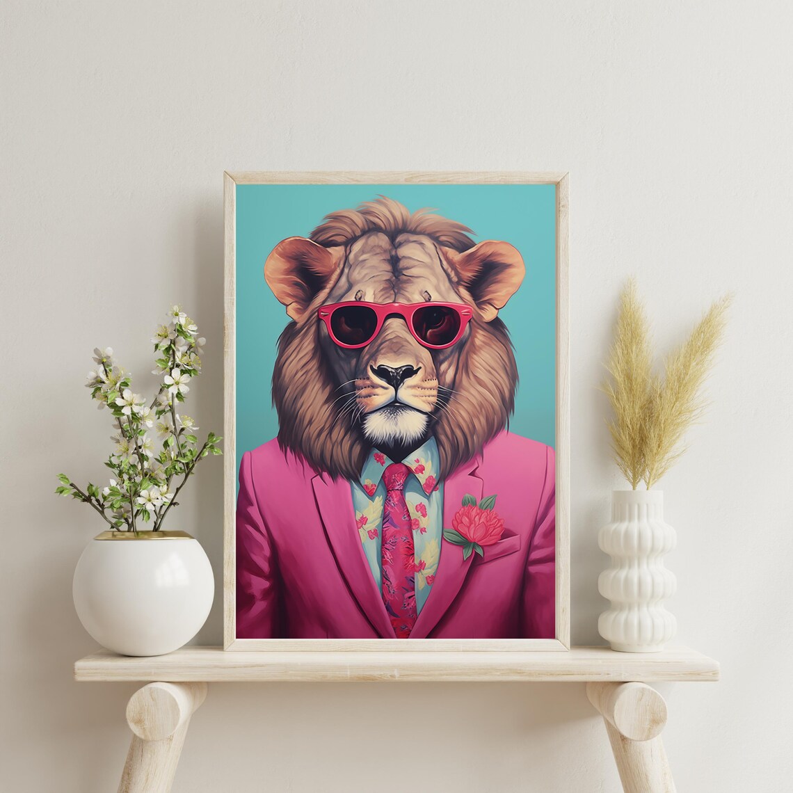 Lion Portrait, Maximalist Renaissance Wall Art Print - Image 2