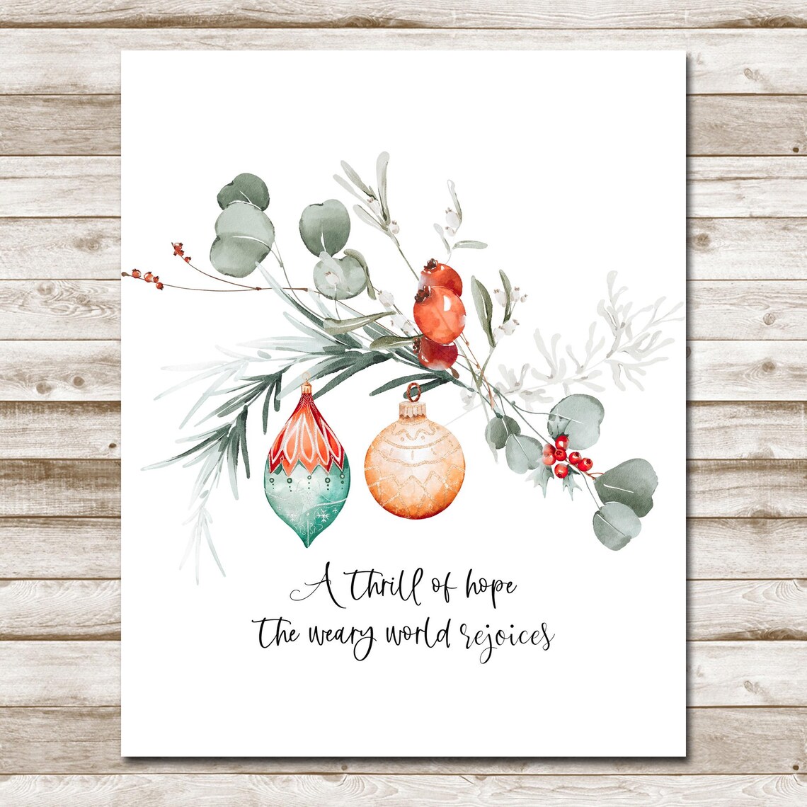 A Thrill Of Hope Christmas Decoration Holiday Wall Art 5x7 8x10 11x14 16x20 O Holy Night Farmhouse Holiday Ornament Sign Diy Decor - Image 4