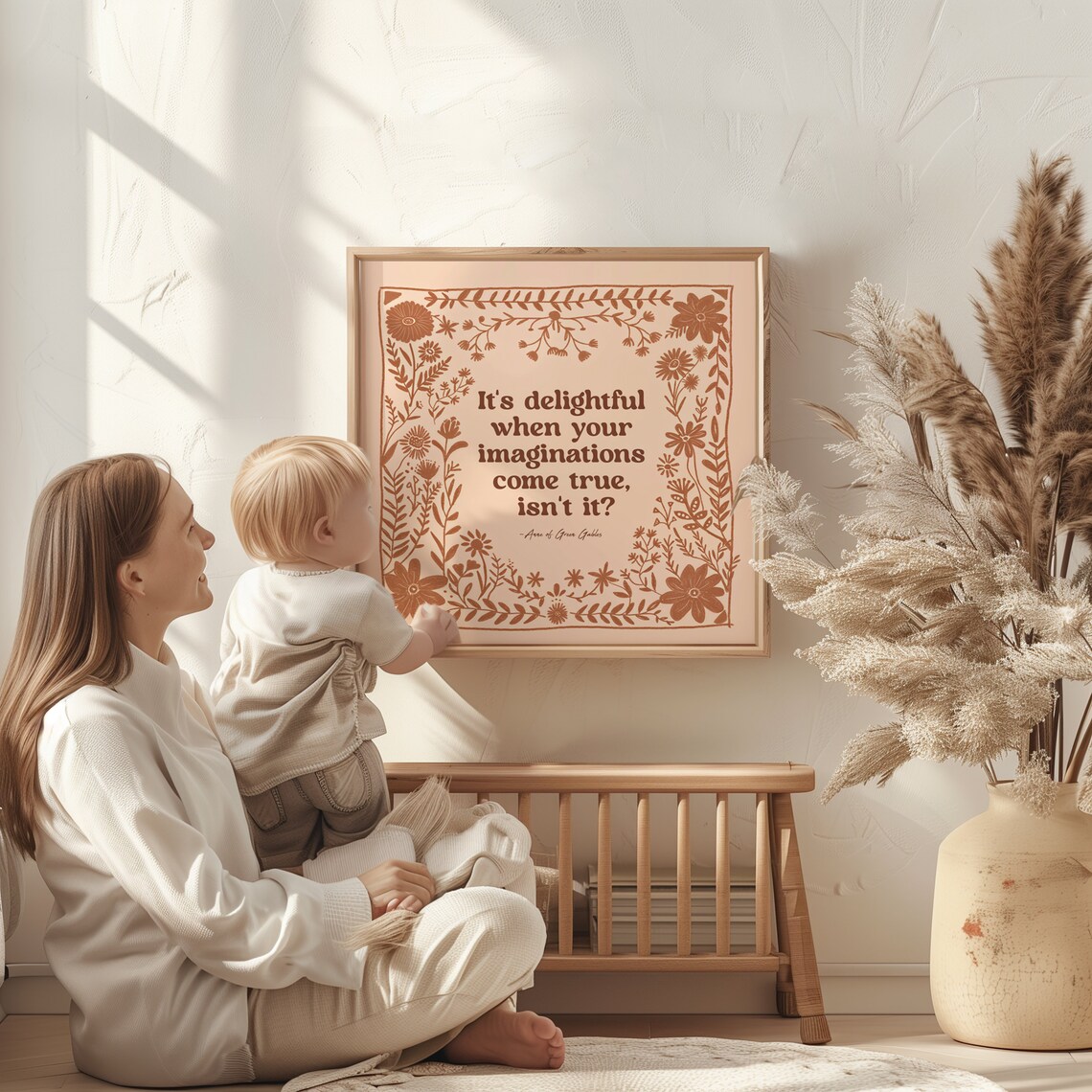 Anne Of Green Gables Peach Floral Nursery Art Print - Image 3