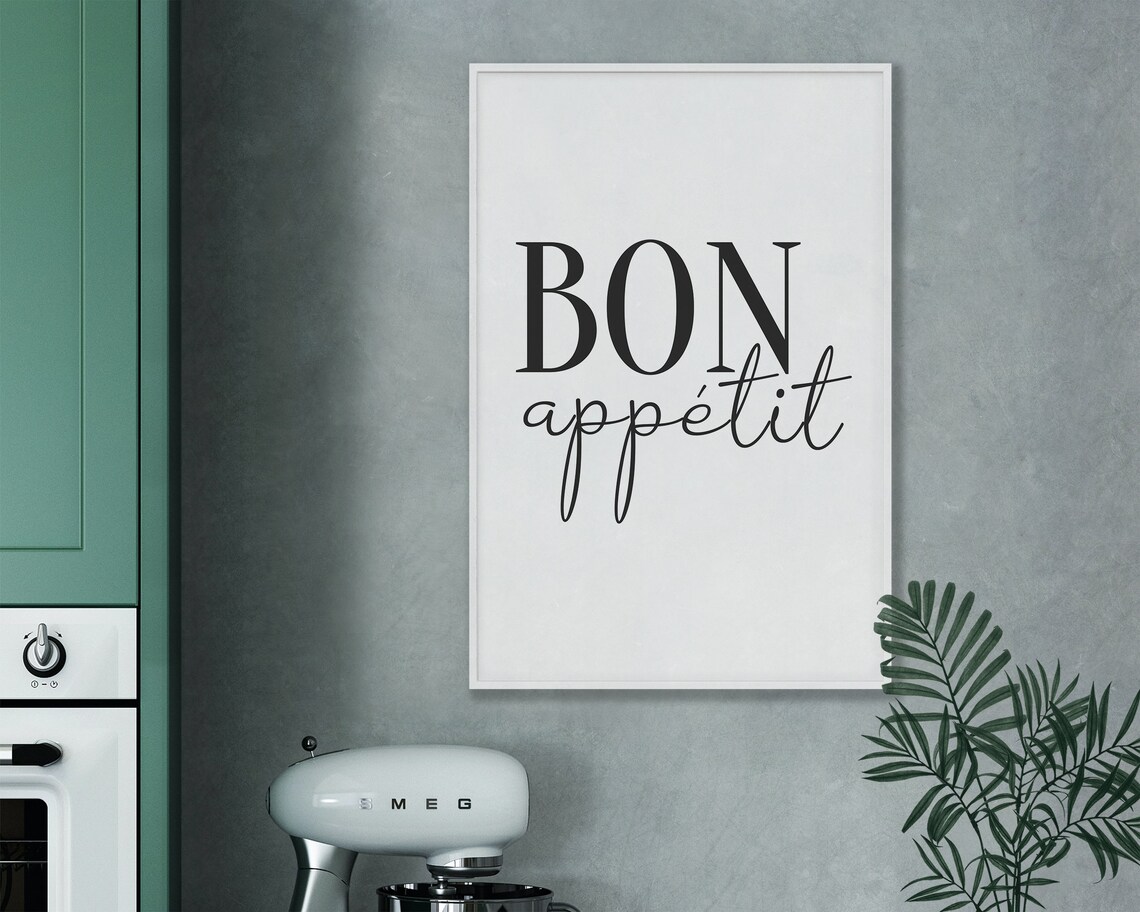 Instant Bon Appetit Kitchen Wall Art, Funny Dining Decor - Image 3