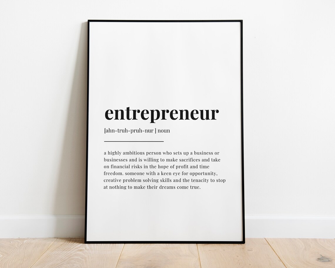 Entrepreneur Definition Meaning Typography Art Print - Image 3