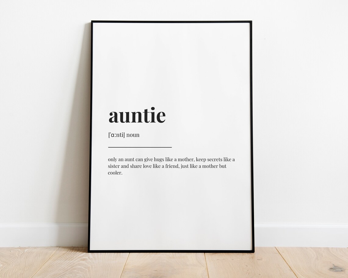 Auntie Definition Wall Art Print, Quote Decor - Image 3