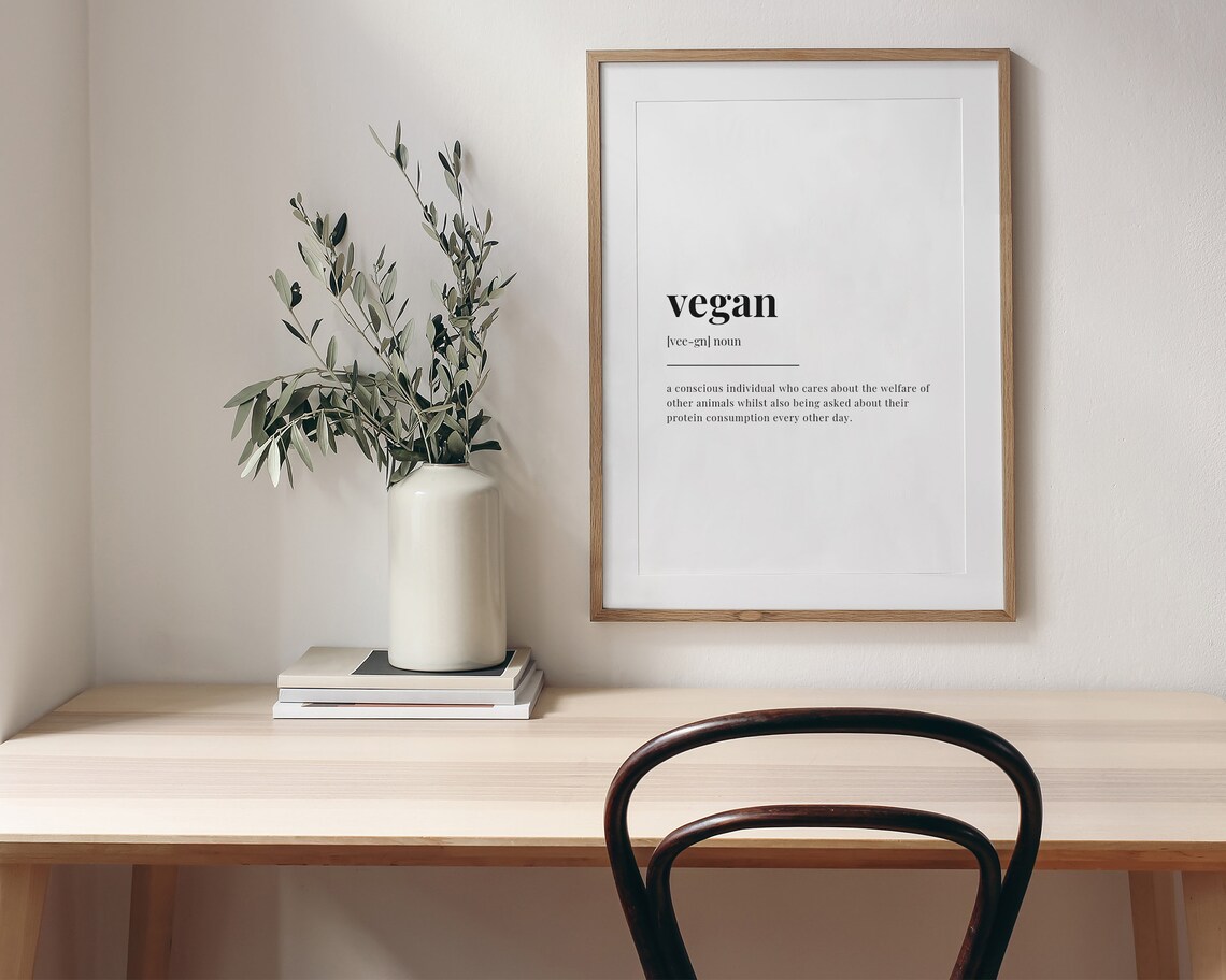 Vegan Definition Quote Art Print, Typography Decor - Image 3