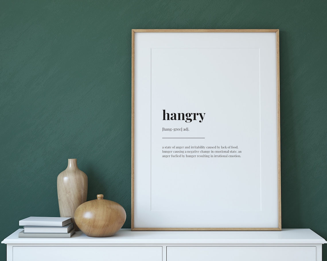 Hangry Definition Meaning Kitchen Decor Poster - Image 2