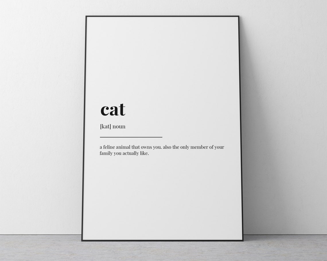 Cat Definition Print, Cat Lovers Wall Art Print - Image 2