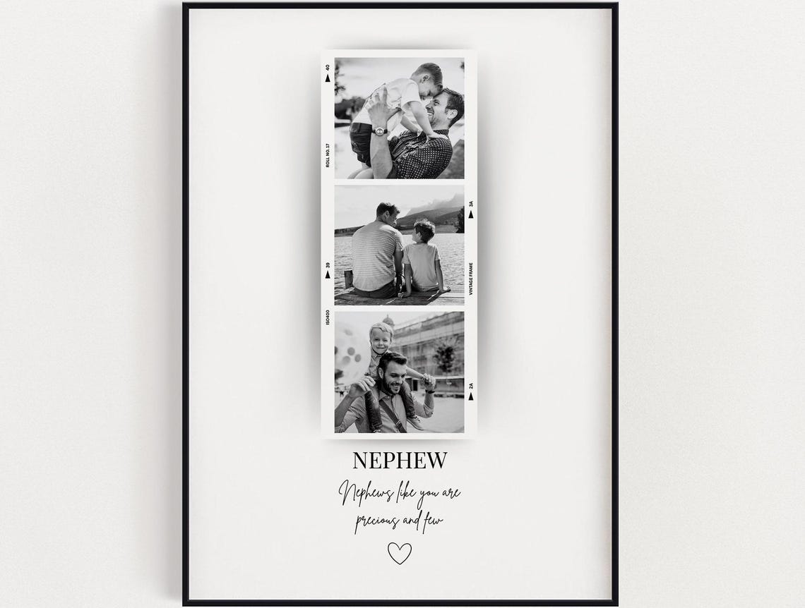 Personalised Nephew Photo Print Wall Art Gift Custom With Birthday