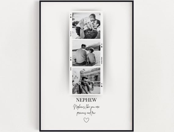 Personalised Nephew Photo Print Wall Art Gift Custom With Birthday