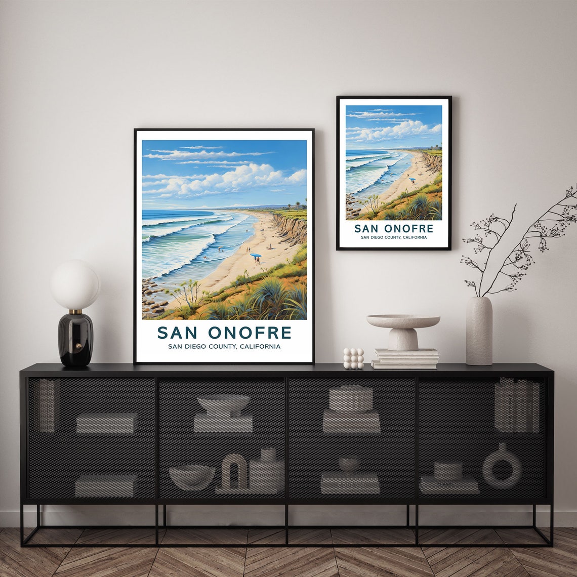 San Onofre Beach San Diego County California Coastal Waves Poster - Image 3