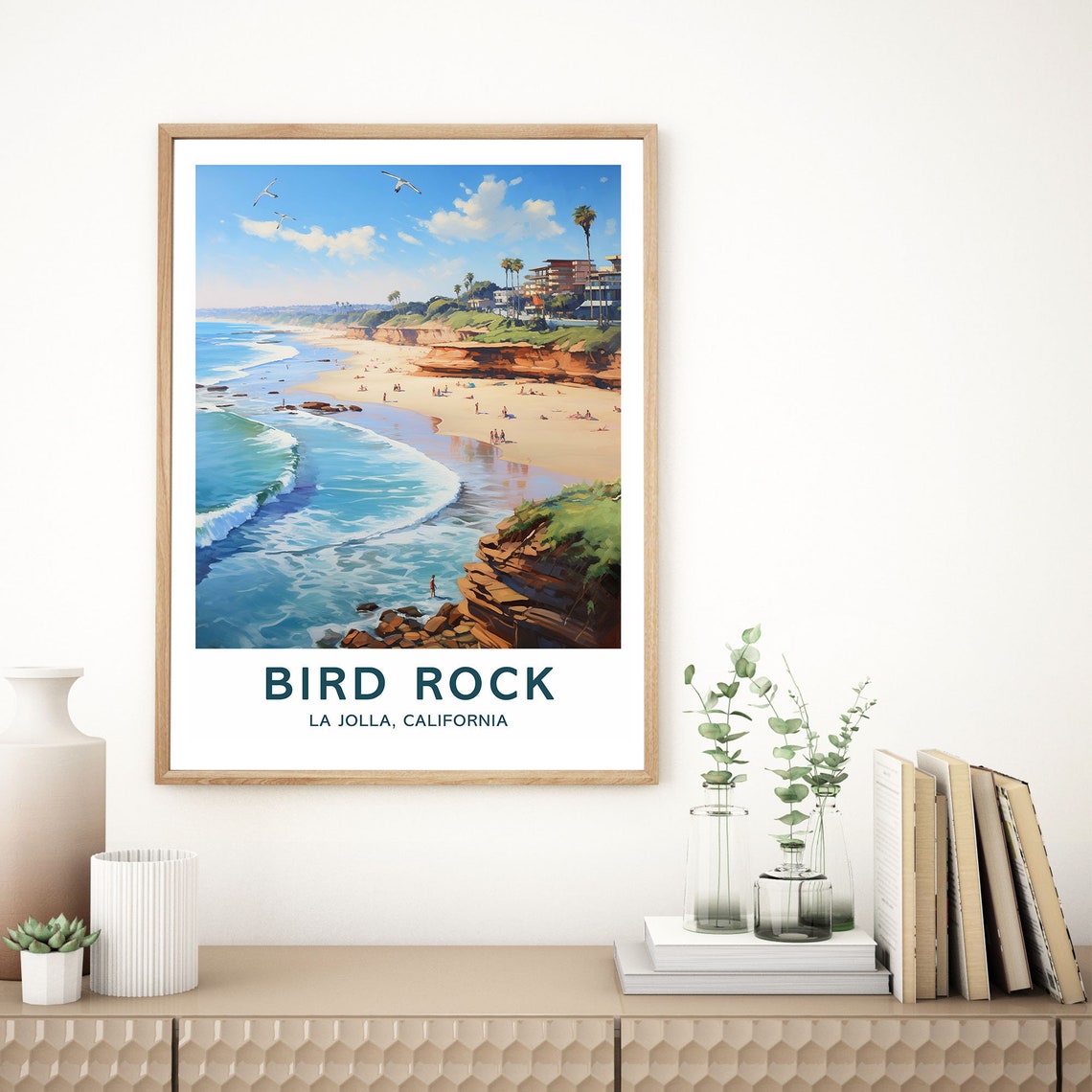 Bird Rock La Jolla California Coastal Cliffs Ocean View Poster - Image 3