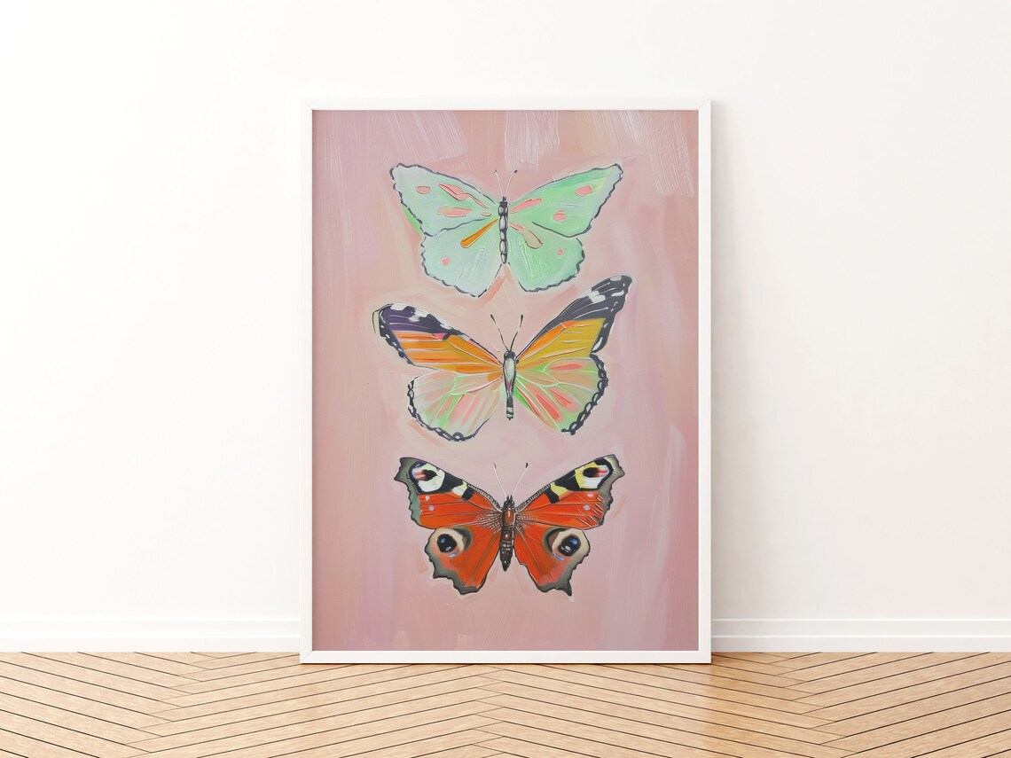 Butterfly Wall Art Print, Preppy Dorm Room Decor - Image 3