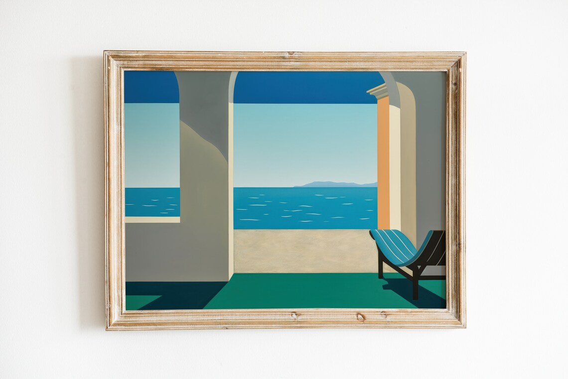 Modern Ocean Print, Contemporary Coastal Art