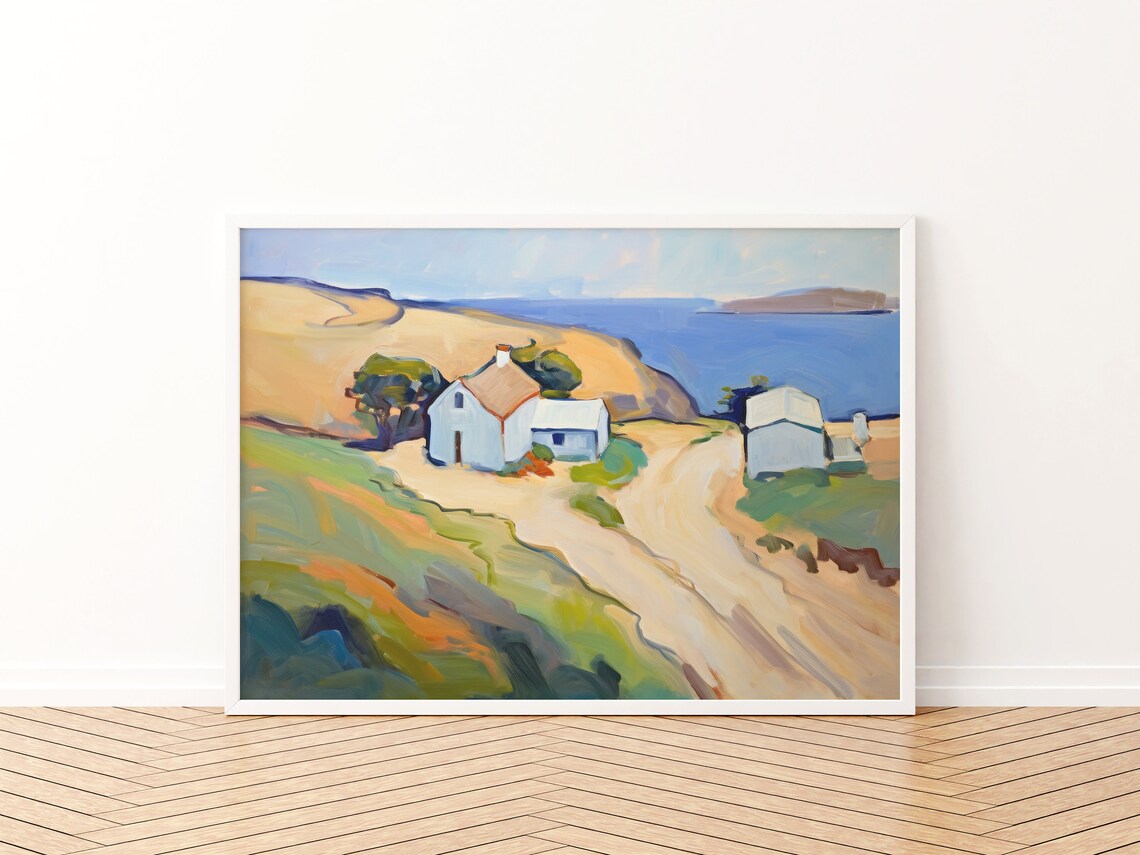Coastal Cottage Art Print, Beachy Guest Room Decor - Image 3