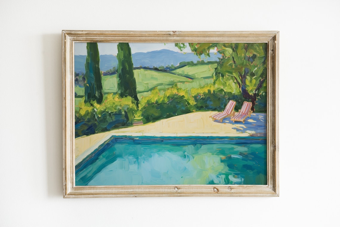 Napa Abstract Pool Wall Art Print, Coastal Office