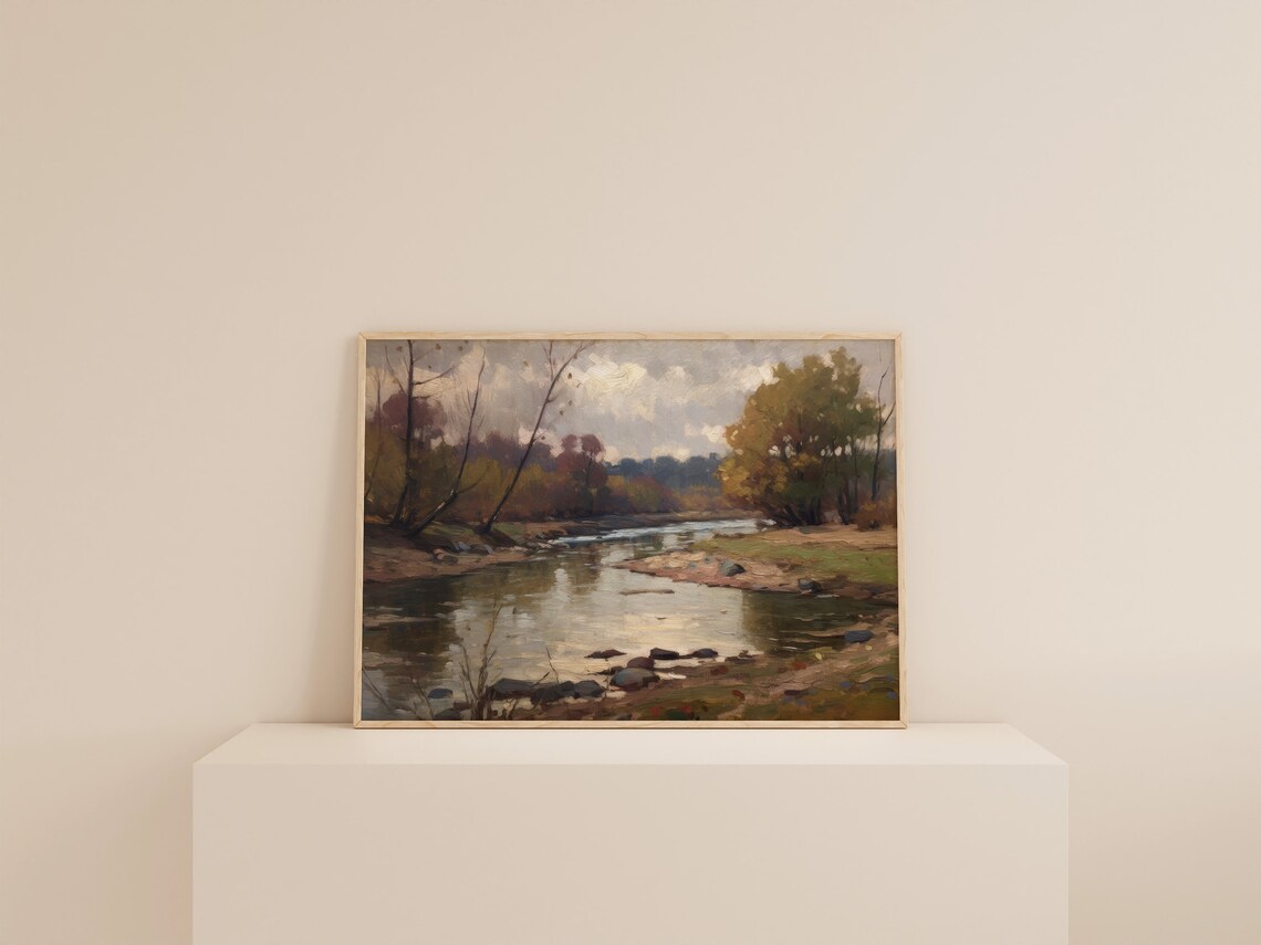 Vintage Muted Landscape Art Print, Above Bed Decor - Image 3
