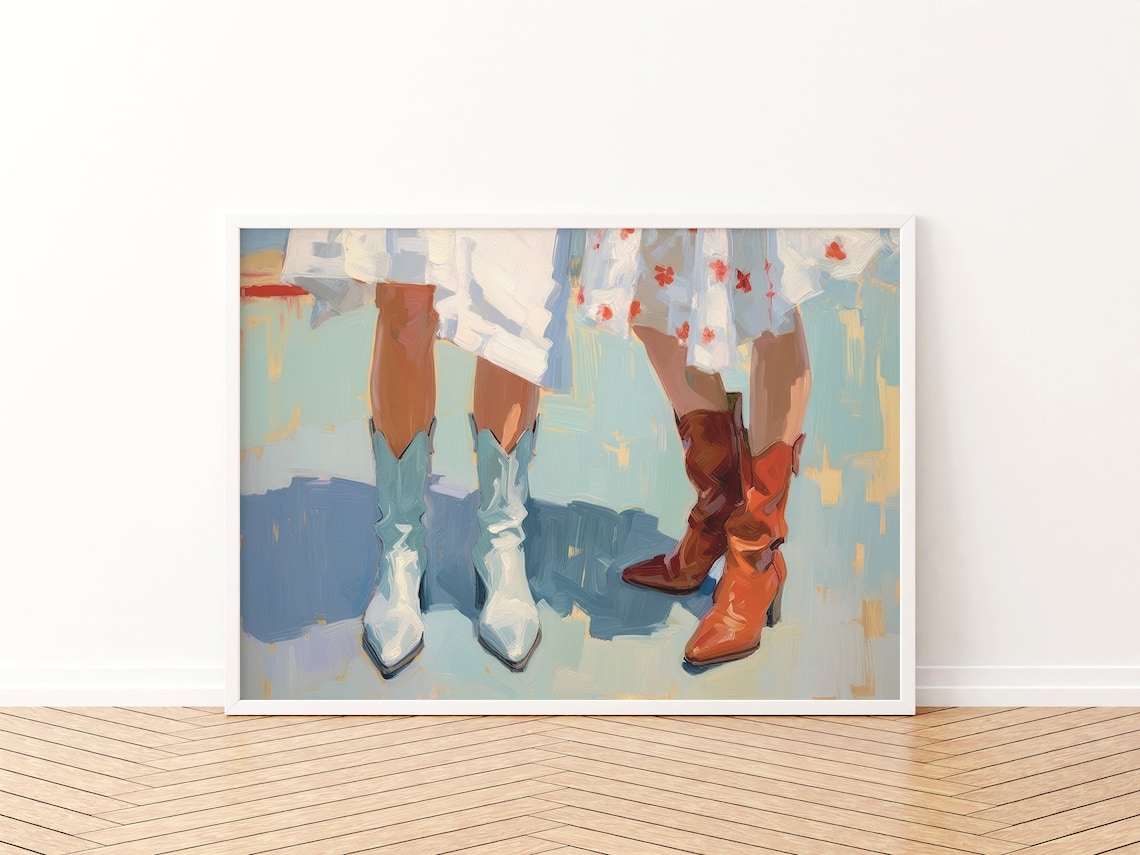 Cowgirl Boot Print, Preppy Western Wall Art - Image 3