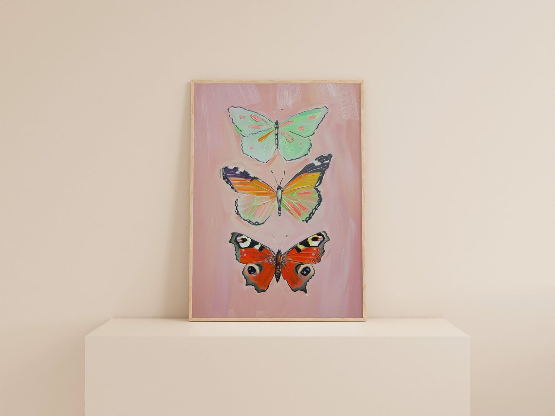 Butterfly Wall Art Print, Preppy Dorm Room Decor - Image 2