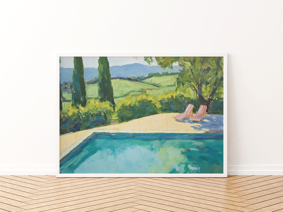 Napa Abstract Pool Wall Art Print, Coastal Office - Image 3