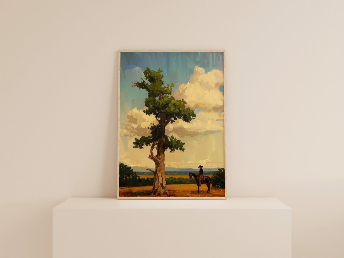 Vintage Western Cowboy Ranch House Art Print - Image 2