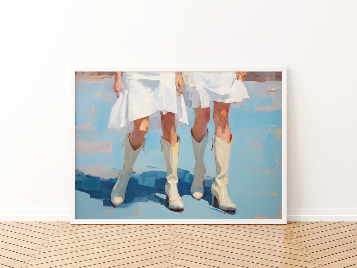 Retro Western Cowgirl Decor Art Print, Dorm Room - Image 3