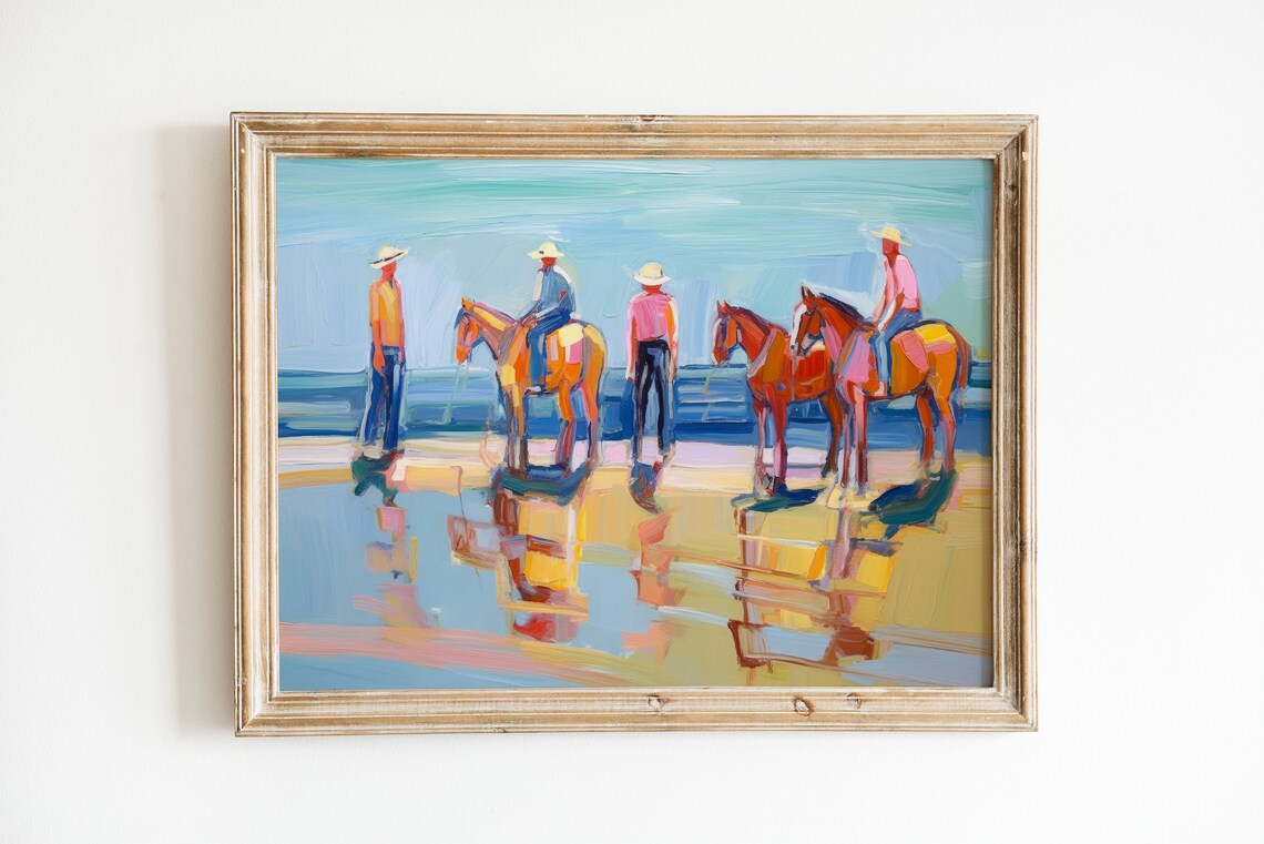 Western Coastal Landscape Cowboy Art Print