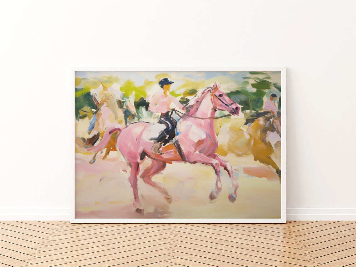 Pink Horse Art Print, Girly Apartment Decor - Image 3